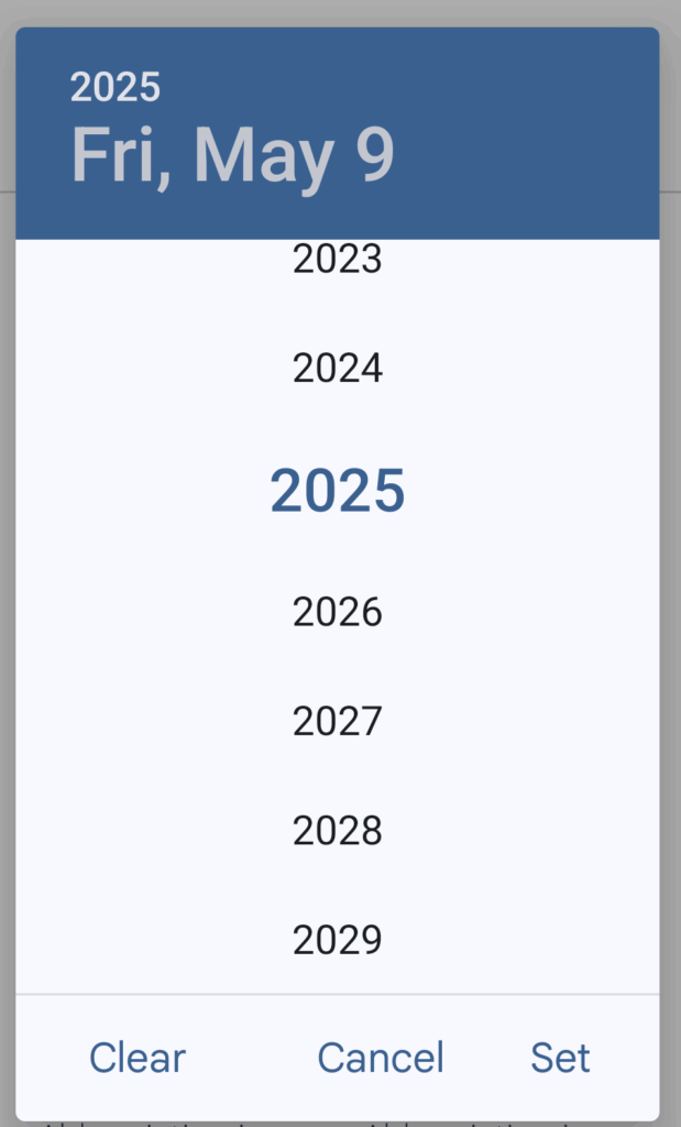 Scroll wheel of years